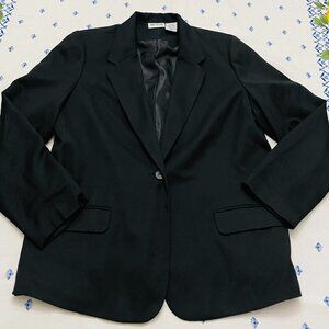 Blair Womens Blazer Black Light Shoulder Pads Size 18 xl long sleeve one button